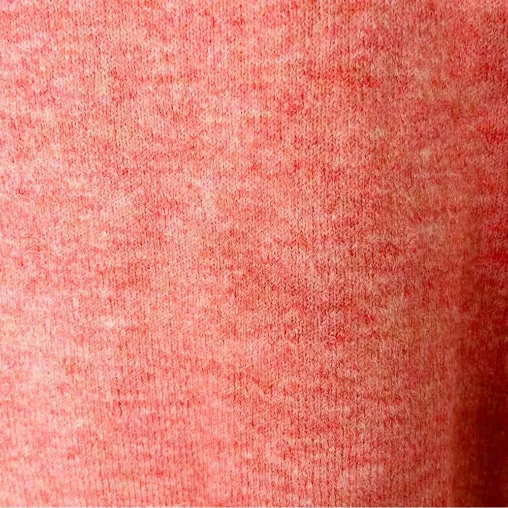 NEW pink peach mock neck pullover preppy oversized sweater small